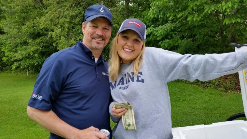 Taylor Peasley provided beverages to keep the golfers hydrated. (Photo by Sarah Shepherd)