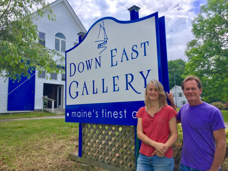 Danielle and Brad Betts at their new Edgecomb gallery. SUZI THAYER/Boothbay Register