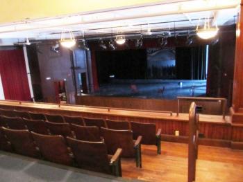 The theater in the old Crosby School that is being renovated for co-housing and performance space. (Photo by Kay Stephens)
