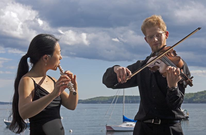 Maho Hisakawa and Nathan Hillman, Windfern Ensemble, will play Saturday at Union Hall in Rockport. (Photo by Nikolay Tarkhanov) windfern