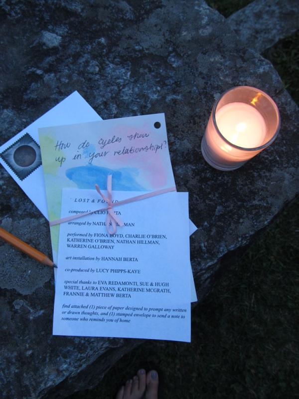 Part of the performance’s interactive program invited the participants to send a letter to a loved one.