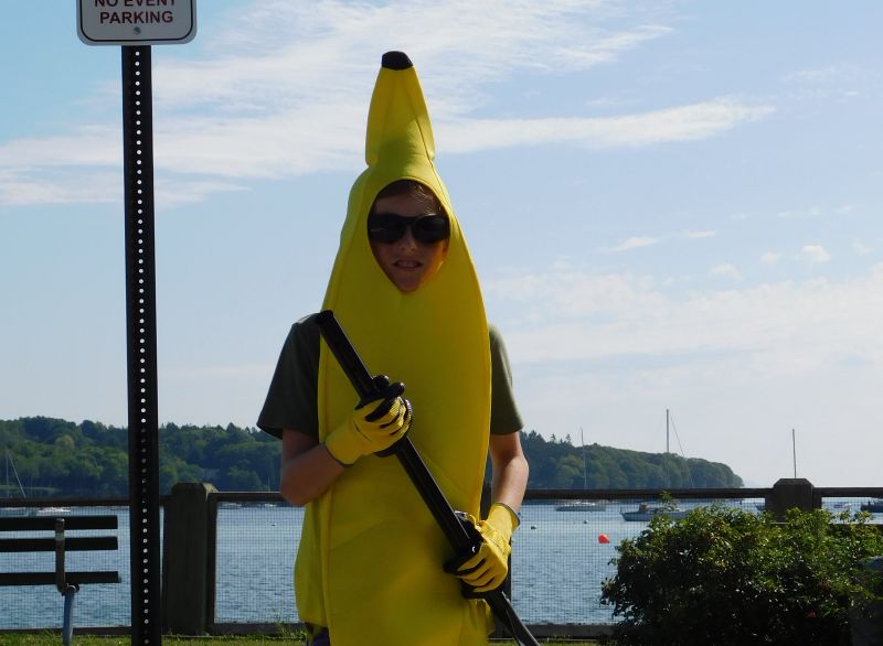 Isaac poses in his banana costume. (photo by Erica Thoms)