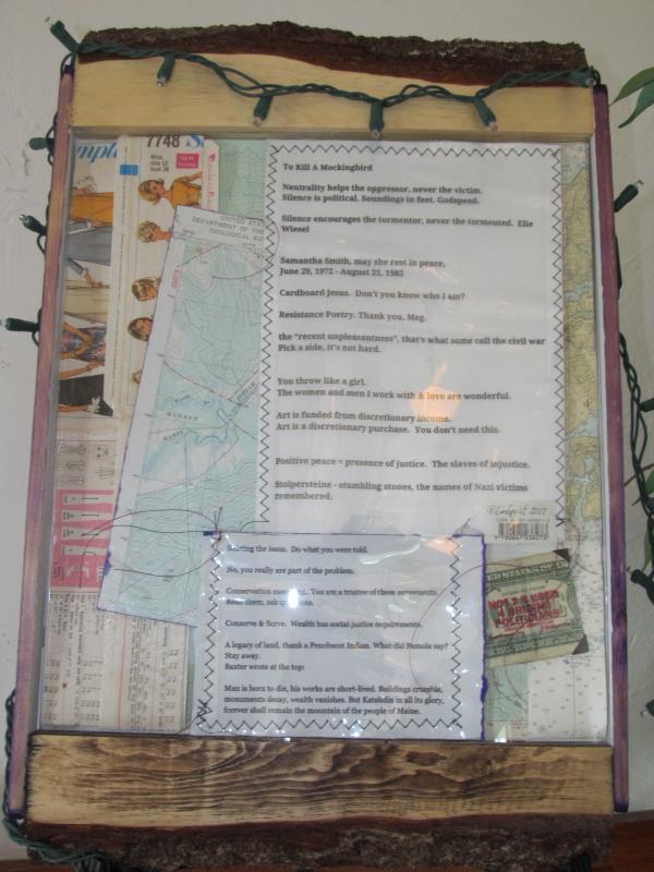 Mixed media collage by Peter Lindquist. (Photo by Kay Stephens)