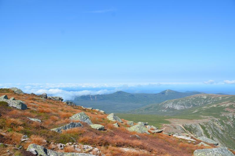 The top of Katahdin is a contrast in landscapes, with rocky alpine tops abutting the black and grey boulders of Knife’s Edge. (Photo by Lynda Clancy)