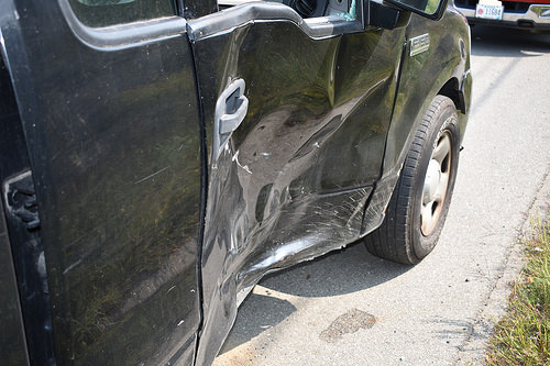 The second vehicle in the crash was a 2004 Ford 150 pickup truck. (Photo by Royan Bartley/Rockport Fire Department)