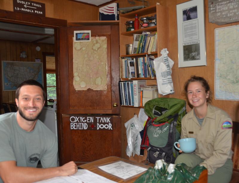 Ian Lookabaugh and Elise Goperud, Baxter State Park rangers.