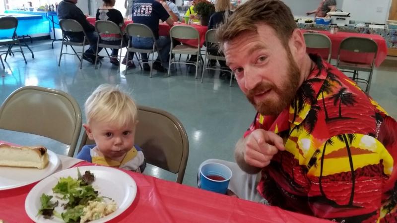 Owen Casas with his son Cannon (Photo by Sarah Shepherd)