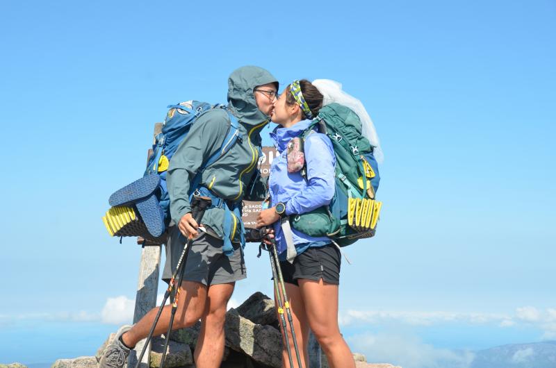 At the top, a South Korean couple celebrated their first honeymoon after 141 days on the Appalachian Trail. (Photo by Lynda Clancy)