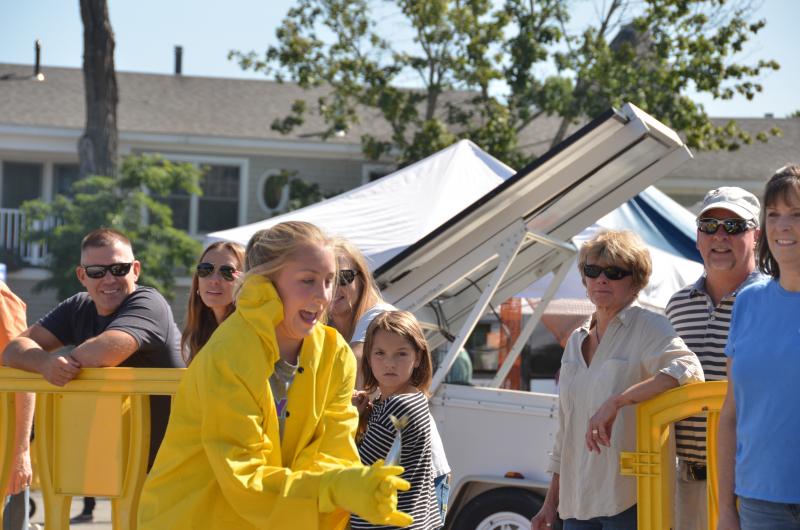 Catching a slippery fish during the Camden’s 2017 Windjammer Weekend. (Photo by Sarah Thompson)