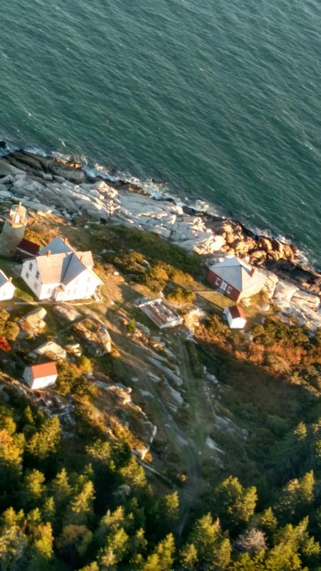 Aerial photos of Whitehead Island on the day after an outbuilding burned. See burn mark at top right. (Photo by Gus Lookner)