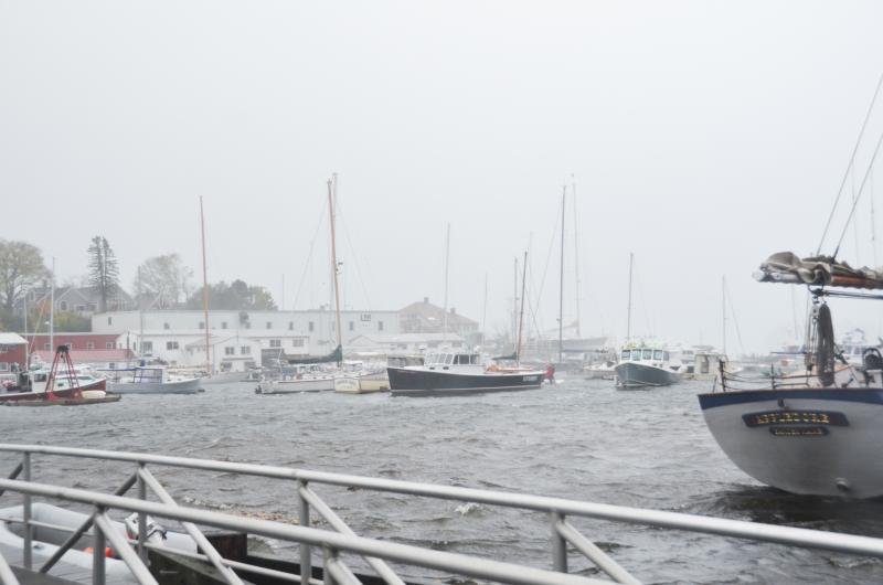 Camden Harbor at 7:30 a.m., Oct. 30. (Photo by Lynda Clancy)