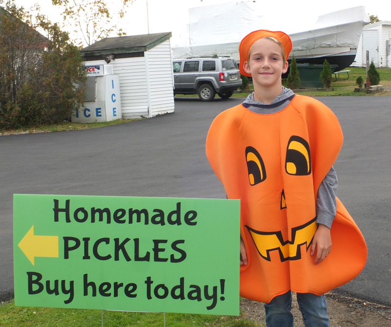 Aidan Nihill got into the act as a pumpkin.