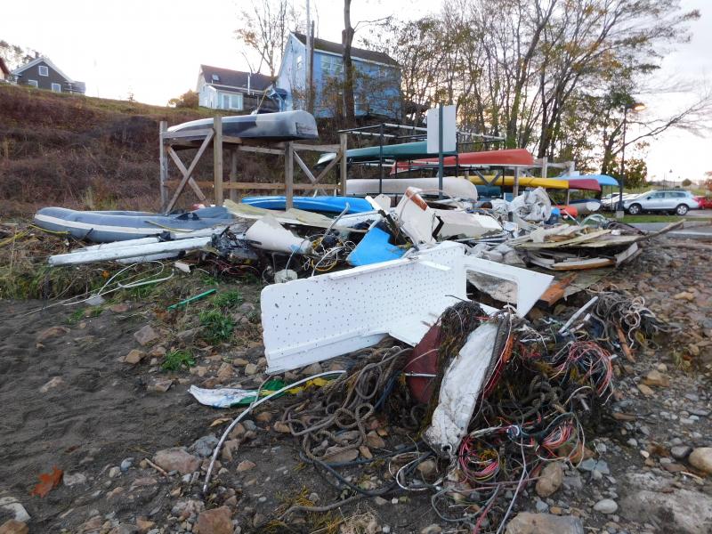 Debris near Belfast Boat House. (photo by Erica Thoms)