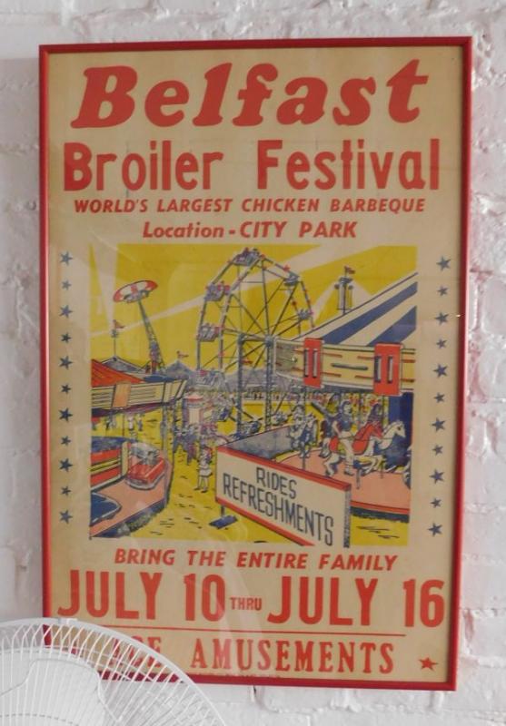 Weiner said the restaurant inherited many antiques, including this poster. (photo by Erica Thoms)