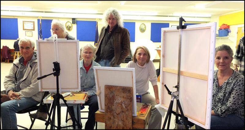 Class begins, left to right: John Wood, Roslyn Marcopulos, Mary Fitanides, Ronald Frontin, Sharon Marchi and Doreen Dufour