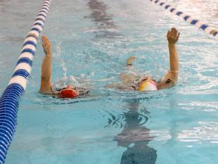 Swimming laps at Waldo County YMCA