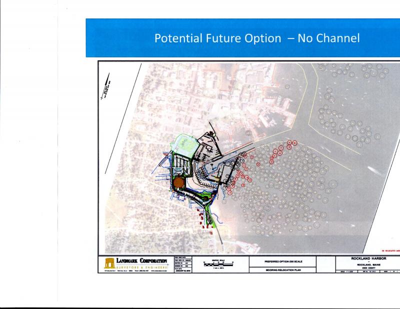 Each circle represents a mooring and that vessel’s movement range. The red circles represent moorings that may be displaced in the future.