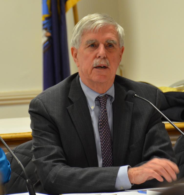 Attorney Richard Spencer, of Drummond Woodsum, presided over the public comment period of the Jan. 10 SAD 28 School Board meeting. (Photo by Lynda Clancy)