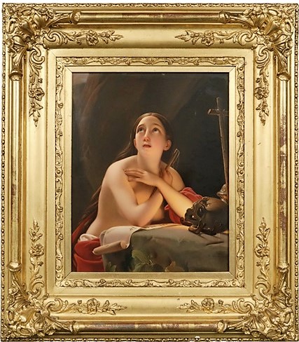KPM plaque depicting a penitent Mary Magdalene. Courtesy of Thomaston Place Auction Galleries