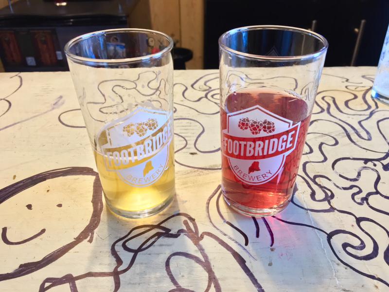 Two of the tested and approved beers Footbridge Brewery will be featuring. SUZI THAYER/Boothbay Register