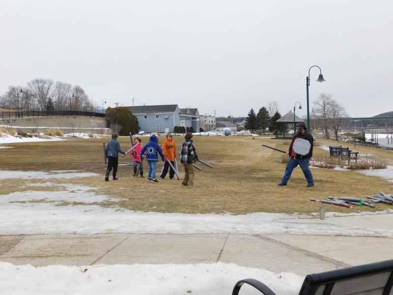 Members of the Game Loft battle each other on Steamboat Landing. (photo by Erica Thoms)