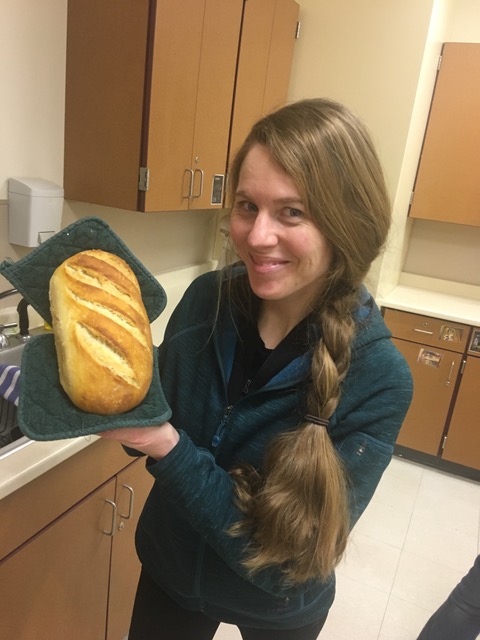 Students happy with the way their loaves turned out. (Photos courtesy Bill Babb)