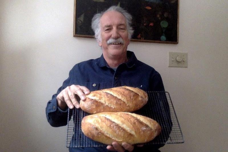 Bill Babb with fresh baked loaves. (Photo courtesy Bill Babb)