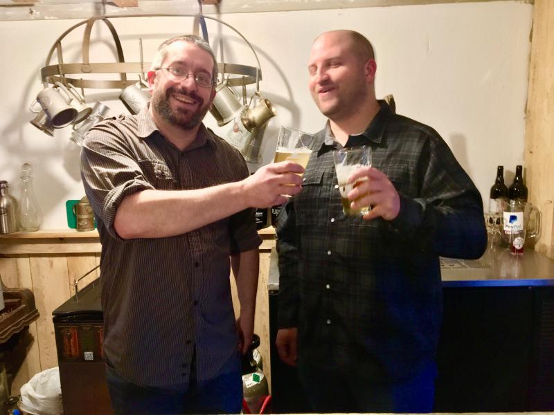 Dan Pangburn, left, and Nick Ullo, Footbridge Brewery owners and best friends. SUZI THAYER/Boothbay Register