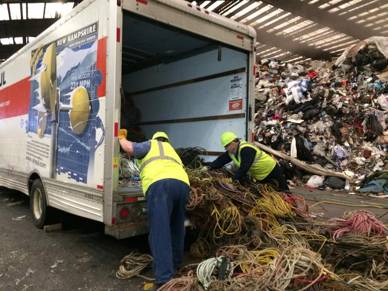 Unloading on the PERC tipping floor. (Photo courtesy Eva Murray)