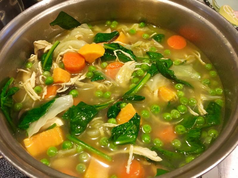Thai-inspired chicken soup. Outrageous! SUZI THAYER/Boothbay Register