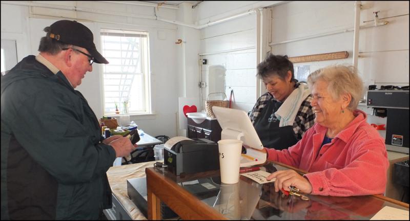Howard Lowell, Mikki Ames and Shirley Barlow. “I frequent coffee shops, so I thought I’d give it a try. I’ll be back. It’s good coffee,” said Lowell.