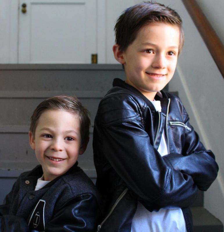 (Photos courtesy Ellen Curtis) At the hop: Oliver and Miles Biddle