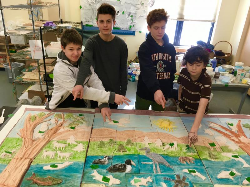 Eighth graders Cole Freeman, Emmitt Dayhoff, John Pessara, and Kai Rainey. (Photo courtesy Randy Fein)