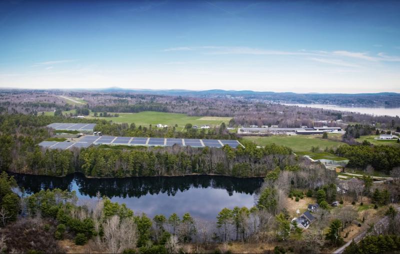 Digital renderings of the proposed land-based salmon growing facility in Belfast. (Image courtesy Nordic Aquafarms)