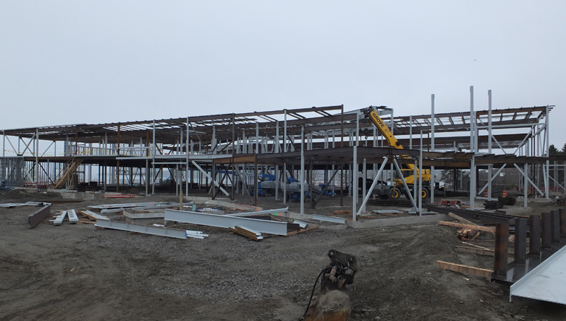 The construction of the new Micoast School of Technology. (Photo by Chris Wolf.)