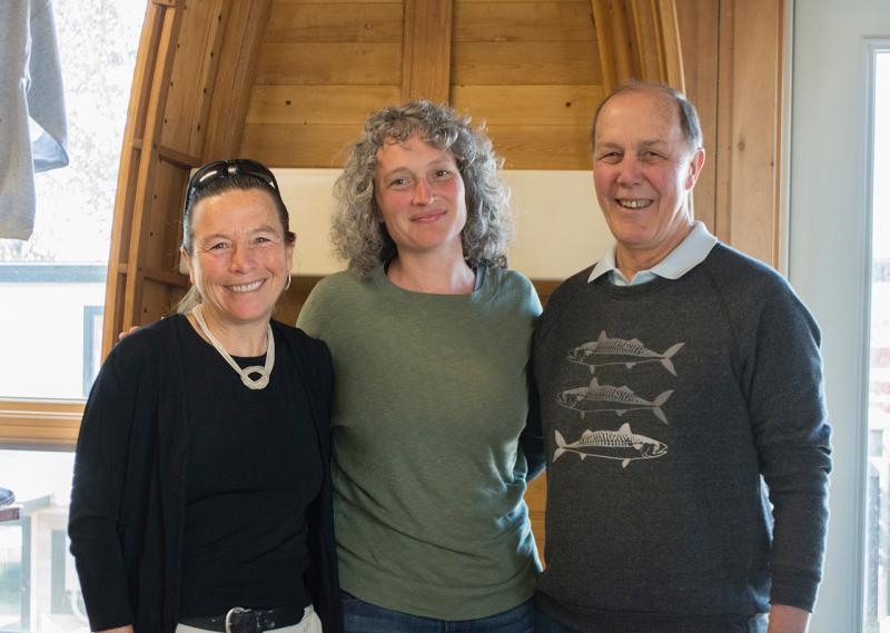 Rockland Apprenticeshop’s new Executive Director, Bella Ferracci (center), with Molly Mulhern (left), Board Chairwoman, and Jim Cuthbertson, Board Vice Chairman. (Photo courtesy Rockland Apprenticeshop)