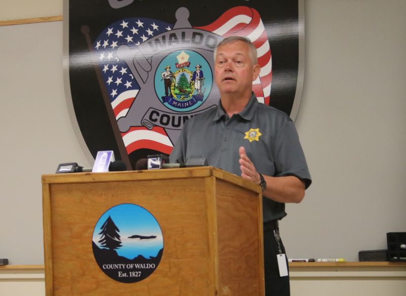 Sheriff Jeffrey Trafton speaks to the group. (photo by Erica Thoms)