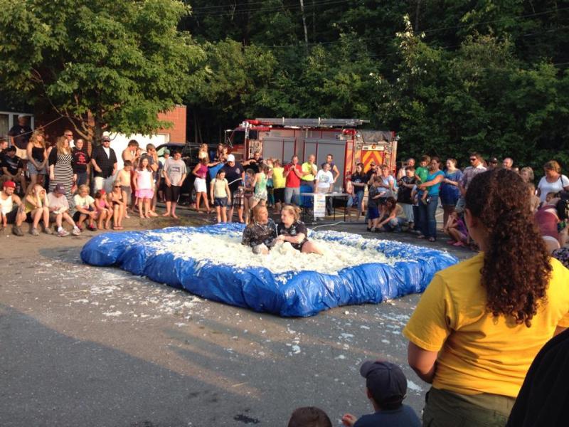 The Mashed Potato Wrestling Contest is part of the Maine Potato Blossom Festival in Fort Fairfield. (Photo courtesy Maine Potato Blossom Festival)