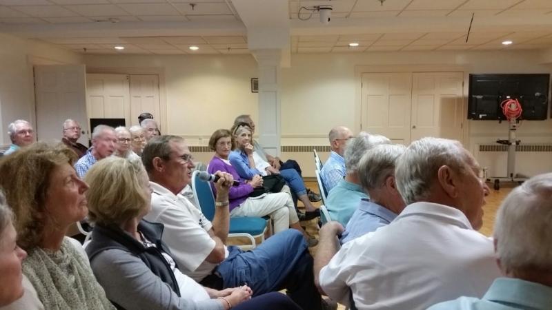 Bob Jackson was the first person to speak at the special Select Board meeting. (Photo by Sarah Shepherd)