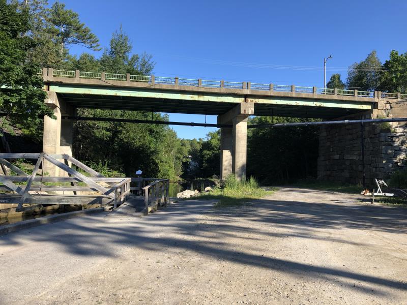 The Goose River Bridge, which spans the spot where the Goose River enters the harbor, is heavily trafficked as it is Old Route 1, and it is actively showing disrepair. (Photo by Lynda Clancy)