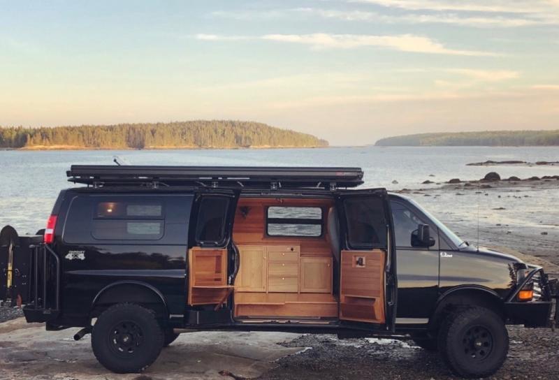 GMC cargo van, Jinx. (Photo courtesy of Eli Ellis/ AWOL Adventure Rigs)