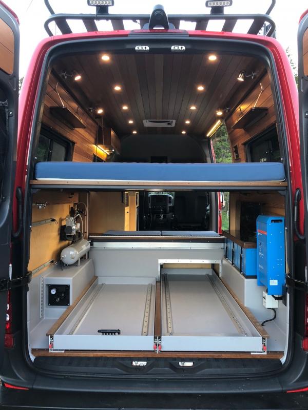 A Mercedes Spriter van outfitted by AWOL Adventure Rigs. (Photo courtesy of Eli Ellis/ AWOL Adventure Rigs)