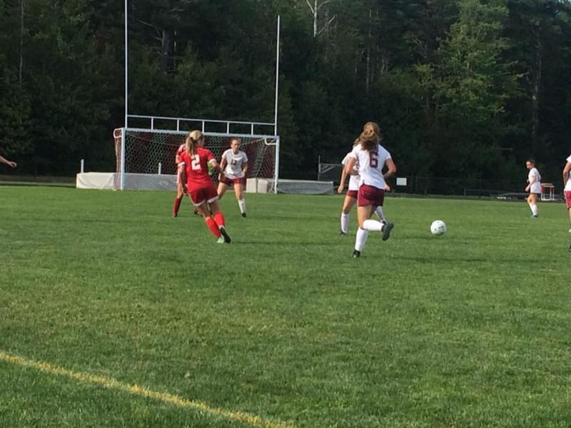 The Camden Hills girls soccer team in a game against Bangor. (Courtesy Steve Alex)