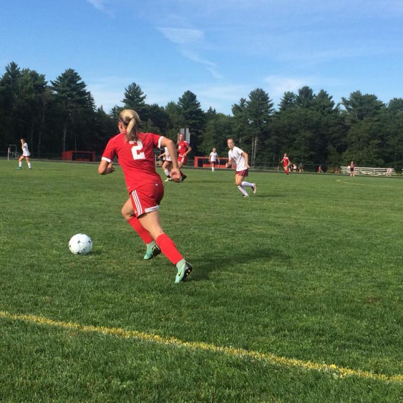 The Camden Hills girls soccer team in a game against Bangor. (Courtesy Steve Alex)