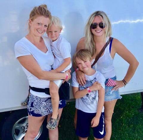 Kristen shared a special bond with her sister Alison (left) and her nephews, Mason (left) and Colton.