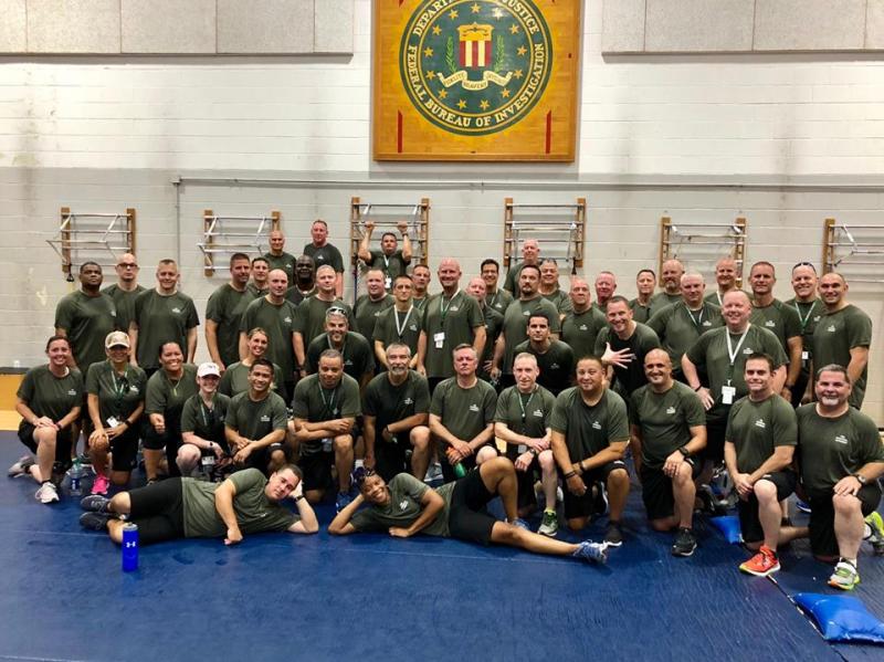The 223 members of the 273rd session were broken into five groups. Chief Trundy poses with his group, group 5, at the start of the 10-week program. (photo courtesy of Chief Deputy Trundy)