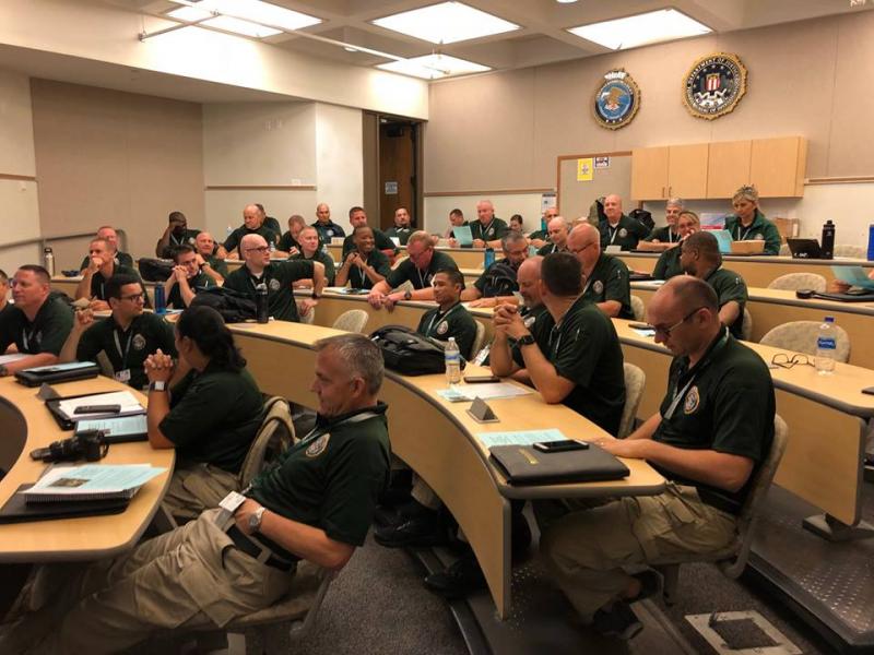 Chief Trundy sits among classmates at the FBI National Academy (back row, third from right). (photo courtesy of Chief Deputy Trundy)