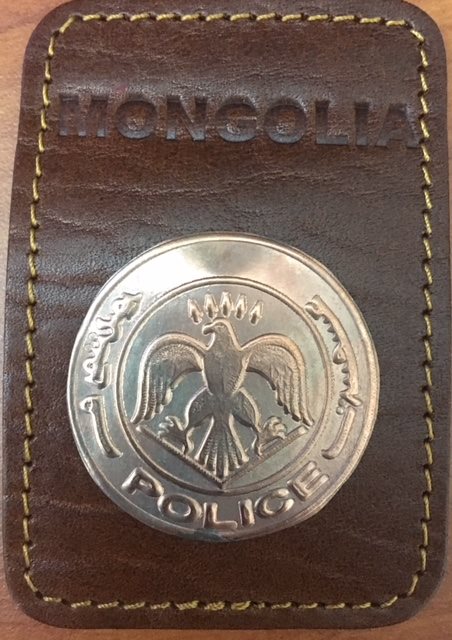 A Mongolian police shield was also shared at the event. (photo courtesy of Chief Deputy Trundy)
