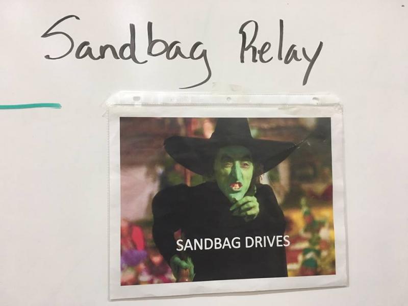 The physical challenge during the fourth week was called the Sandbag Relay. (photo courtesy of Chief Deputy Trundy)