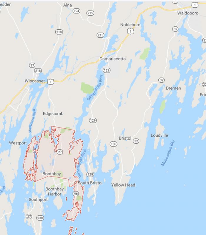 Boothbay Route (Map courtesy Google Maps)